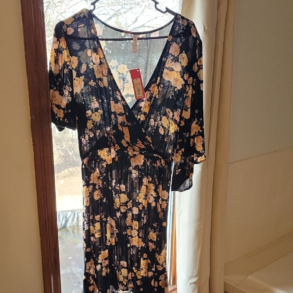 Floral Black Dress